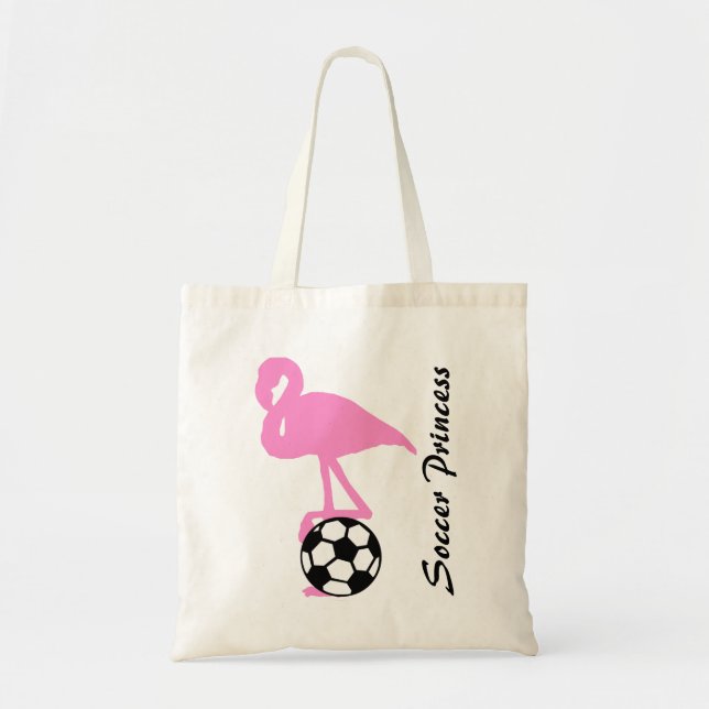 Anpassningsbarna Soccer Princess Rosa Flamingo Gir Tygkasse (Framsidan)