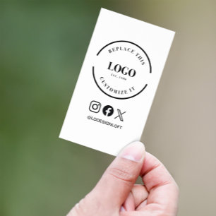 Anpassningsbarna Social-ikoner på den enkla stora  Visitkort