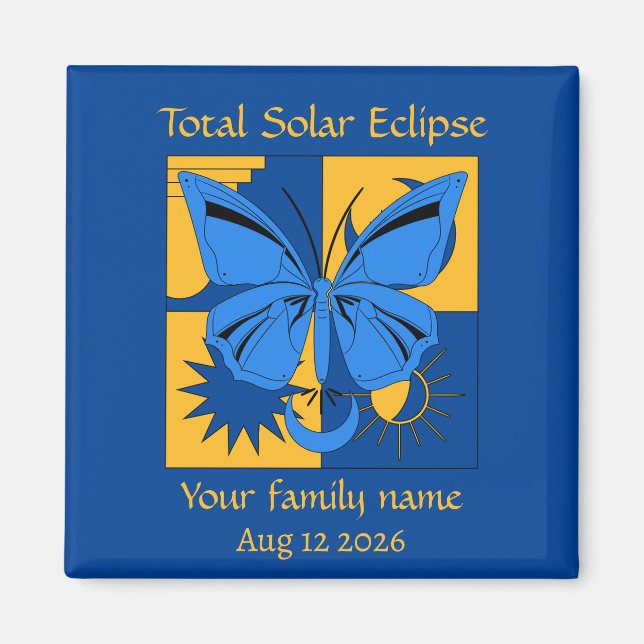 Anpassningsbarna Solar Eclipse Butterfly Magnet (Framsidan)