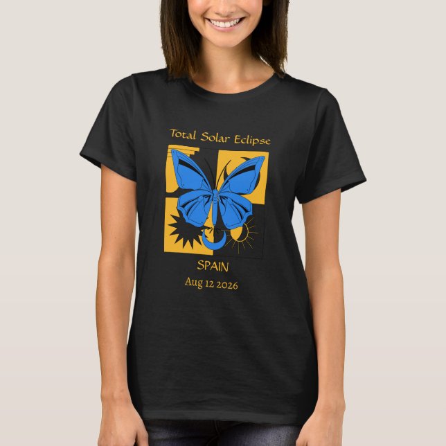 Anpassningsbarna Solar Eclipse Butterfly T Shirt (Framsida)