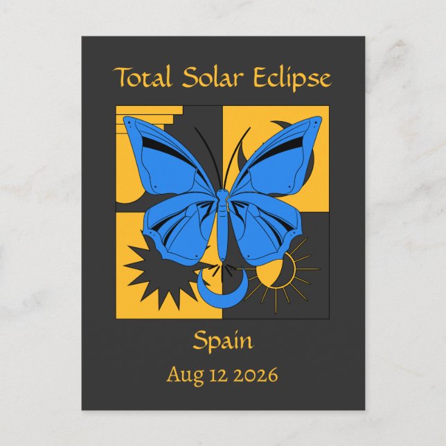 Anpassningsbarna Solar Eclipse Butterfly Vykort (Framsida)