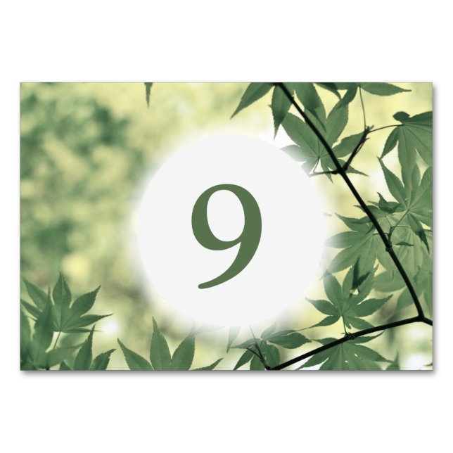 Anpassningsbarna Solljus genom kapsel Löv Bordsnummer (Baksidan)