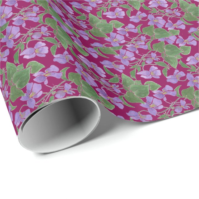 Anpassningsbarna söt Violets Wrapping Papper på Li Presentpapper (Rullad Hörn)