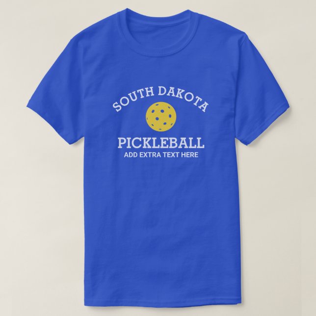 Anpassningsbarna South Dakota Pickleball Klubb Par T Shirt (Design framsida)