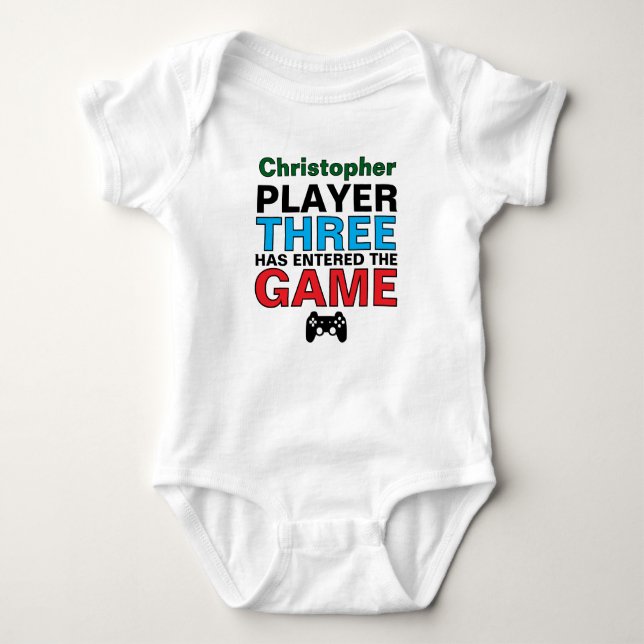 Anpassningsbarna Spelare tre Baby-spelare T Shirt (Framsida)