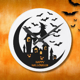 Anpassningsbarna Spooky Fladdermus & Witch Happy h Rund Klocka