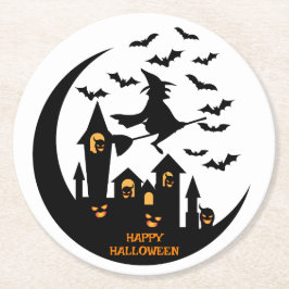 Anpassningsbarna Spooky Fladdermus & Witch Happy h Underlägg Papper Rund