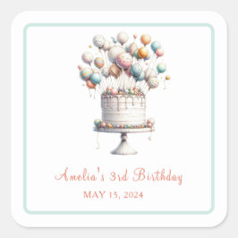 Anpassningsbarna Sticker för Surrealist Birthday C Fyrkantigt Klistermärke