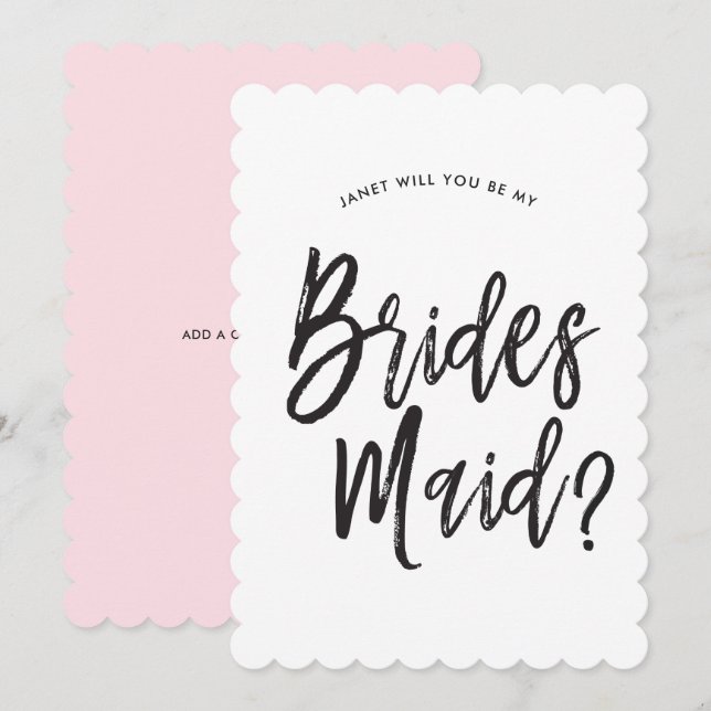 Anpassningsbarna Stil i Bridesmaids Request Script Inbjudningar (Fram/baksida)