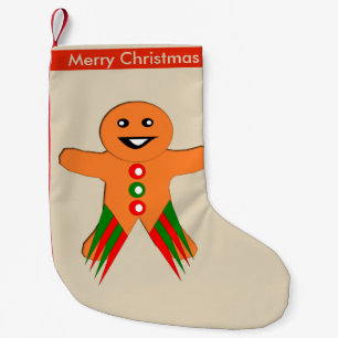 Anpassningsbarna Stocking Pepparkaksgubbe i julkla Liten Julstrumpa