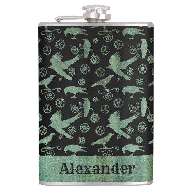 Anpassningsbarna Stora Steampunk Verdigris Gears a Fickplunta (Framsidan)