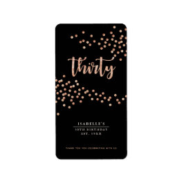 Anpassningsbarna Svart och Ro Guld Polka-punktsför Adressetikett