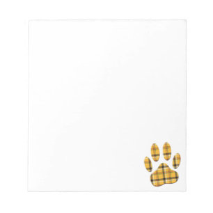 Anpassningsbarna Tartan Hund Paw Print Anteckningsblock
