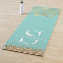 anpassningsbarna teal guld zen mandala monogram