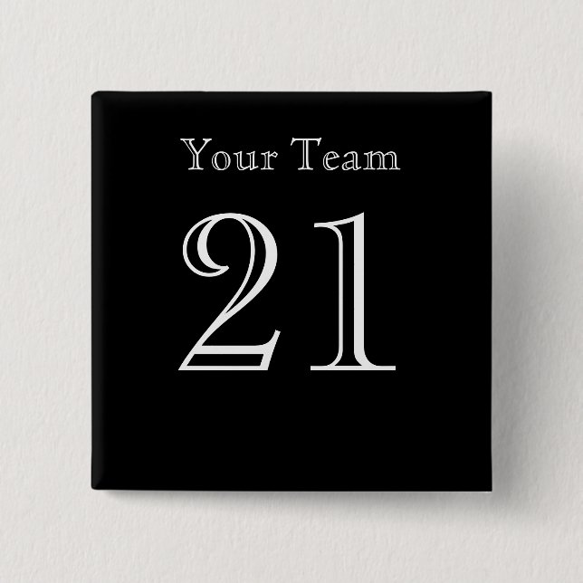 Anpassningsbarna Team Namn och Number Knapp (Framsida)