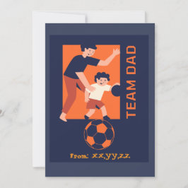 Anpassningsbarna Team Pappa spelar upp fotbollsspe Julkort