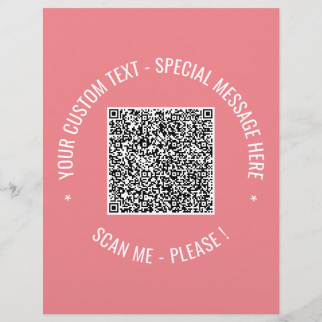 Anpassningsbarna Text för QR-kodskanningsinformati Reklamblad (Framsidan)