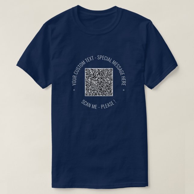 Anpassningsbarna Text T-Shirt-Personlig för QR-kod T Shirt (Design framsida)