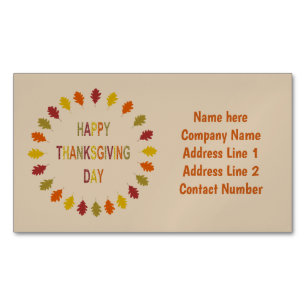 Anpassningsbarna thanksgiving Oak Löv Magnetiska Visitkort