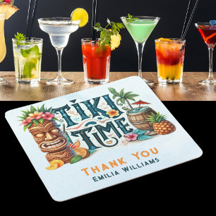 ANPASSNINGSBARNA TIKI Party Personlig Underlägg Papper Kvadrat