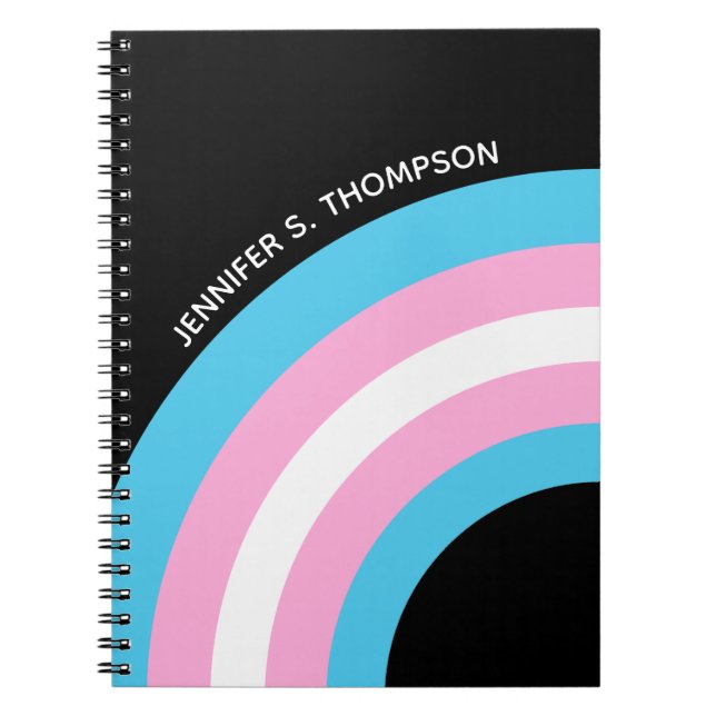 Anpassningsbarna Transgender Rainbow Pride Flagga Anteckningsbok (Framsidan)