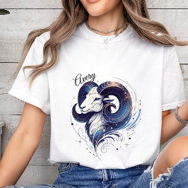 Anpassningsbarna trendig Watercolor Aries Zodiac T Shirt