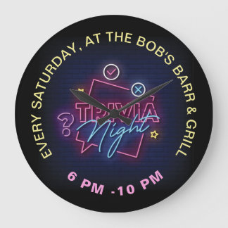 Anpassningsbarna Trivia Hight Neon Stil Signs Stor Klocka