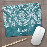 Anpassningsbarna Turcos Grungy Damask Pattern<br><div class="desc">En vintage mönster med en rityta och snöre. Titta noga på blommorna och löven.Ett trendig med jewelton färg och elegans. Objekt är enklare att anpassa när du ersätter all text och alla foton först. Om teckningen fortfarande behöver justeras klickar du på knappen Anpassa den här. Detta kommer att föra dig...</div>