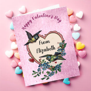 Anpassningsbarna Valentines day Card-Rosa Hearts f Kort