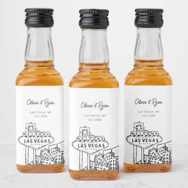 Anpassningsbarna Välkomststöd för Las Vegas Party- Spritflaskor Etikett (Flaskor)