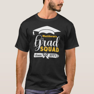 Anpassningsbarna Vit och Gult Text Manar Svart ras T Shirt
