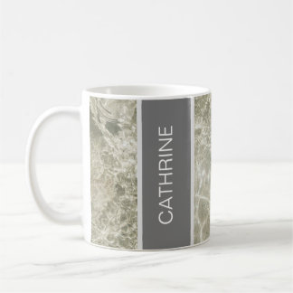 Anpassningsbarna Vita Marble Struktur och Black Pa Kaffemugg