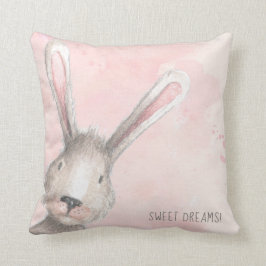 anpassningsbarna Watercolor Bunny Rabbit Sweet Dre Kudde
