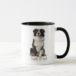 Anpassningsbarna Watercolor Gräns Collie Pet Hund Mugg