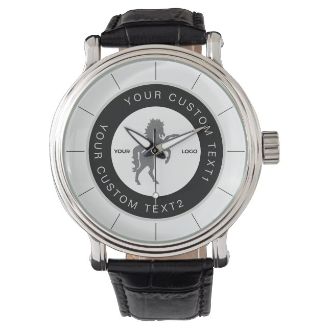 Anpassningsbarna White & Black Business logotyp -  Armbandsur (Framsida)