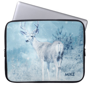 Anpassningsbarna Winter Hjort och Gräs Träd Laptop Sleeve