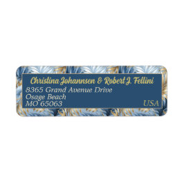 Anpassningsbarna Winter stil elegant blue fauxgold Returadress Etikett