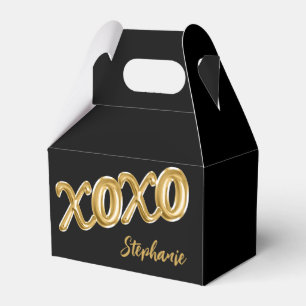 Anpassningsbarna XOXO Black Gold Foil Balloon för Presentaskar