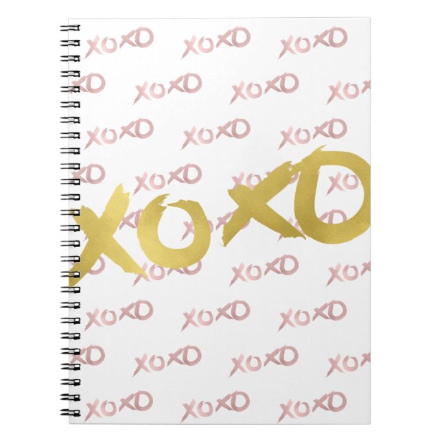 Anpassningsbarna XOXO Ro Guld Modern Faux Foil Shi Anteckningsbok (Framsidan)