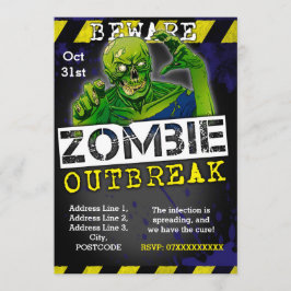 Anpassningsbarna Zombie Utbrott Halloween fest Inb Inbjudningar