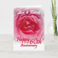 ANPASSNINGSBARNAMN - 60th årsdag med rosa ros
