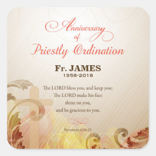 Anpassningsbarnamn & år, 60th Priestly Fyrkantigt Klistermärke