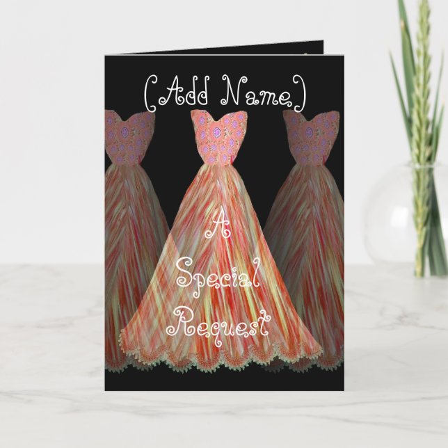 ANPASSNINGSBARNAMN - brudtärnaORANGEN FLAMMAR Inbjudan (Framsida)
