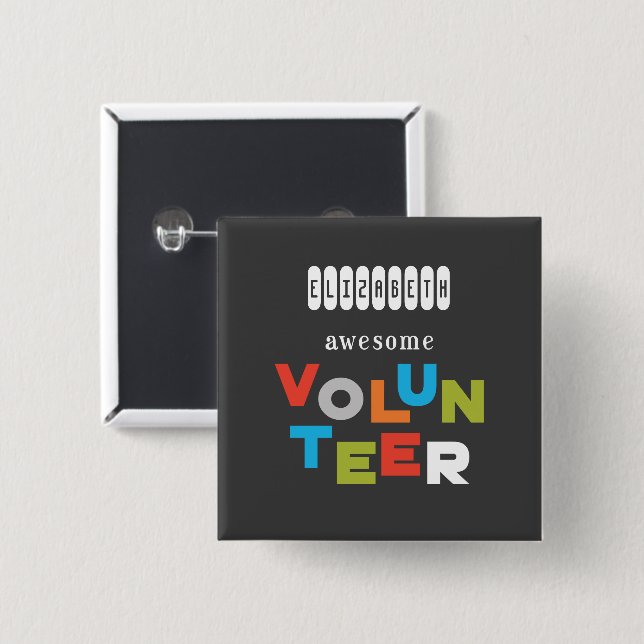 Anpassningsbarnamn, enorm volontärgillande knapp (Framsida & baksida)