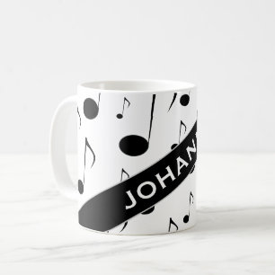 Anpassningsbarnamn + Mönstermugg för många musik Kaffemugg