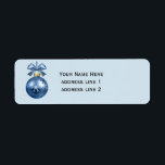 anpassningsbarnas adressetikett Julprydnad Returadress Etikett<br><div class="desc">Anpassningsbar jul returetiketter blått och vitt redo för prydnadsföremål för personlig anpassning. Offentlig domänavbildning.</div>