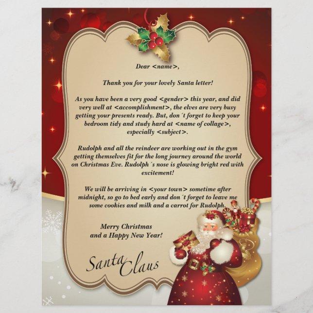 Anpassningsbarnas årgång Julrött brev från Santa.. (Framsida)