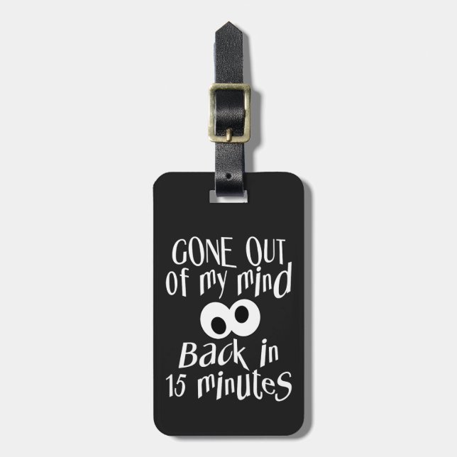 anpassningsbarnas bagagemärke "Borta ur mitt sinne Bagagebricka (Vertikal Framsida)