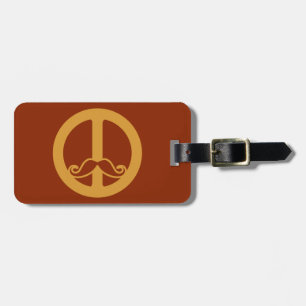 Anpassningsbarnas bagagemärke Peace Stache Bagagebricka