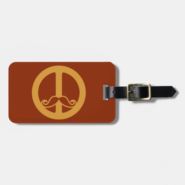Anpassningsbarnas bagagemärke Peace Stache Bagagebricka (Horisontell Framsida)